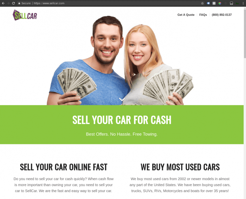 Sell Car Website Design