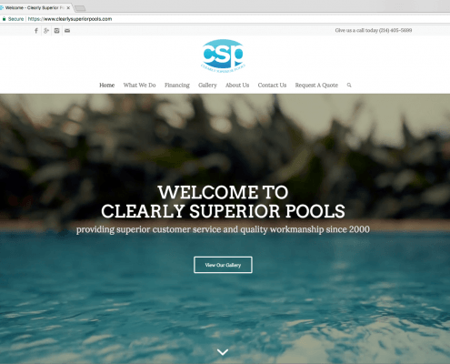 Clearly Superior Pools Website Design